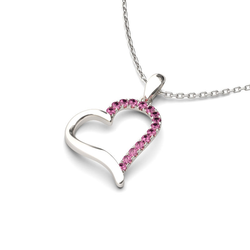 Jeulia Loving Heart Sterling Silver Necklace