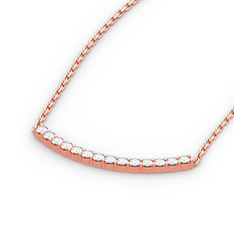 Jeulia Simple Style Round Cut Sterling Silver Necklace