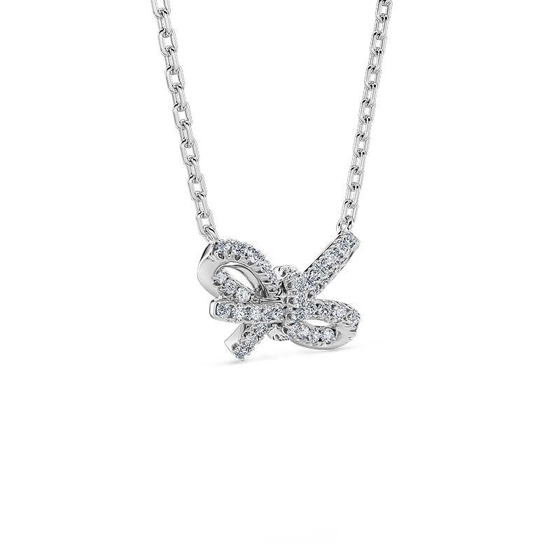 Jeulia Bowknot Design Sterling Silver Necklace
