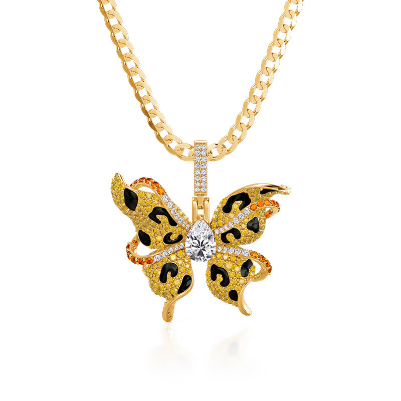 Jeulia x Leyla "Wild Leopard Butterfly" Halsband