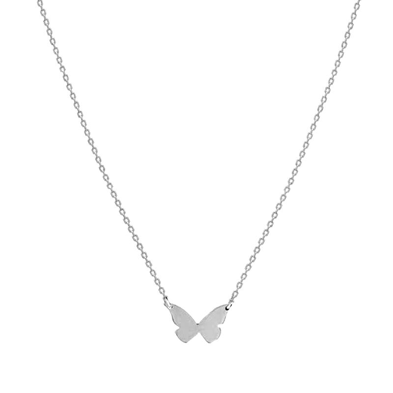 Jeulia Simple Butterfly Sterling Silver Necklace