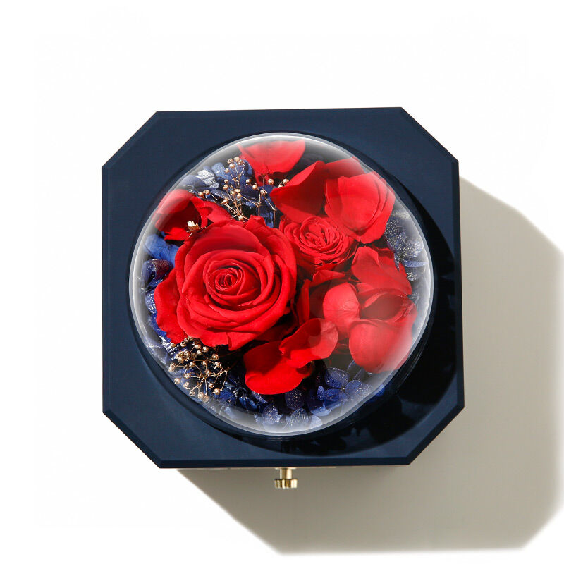 Jeulia Eternal Rose Flower Jewelry Storage Box
