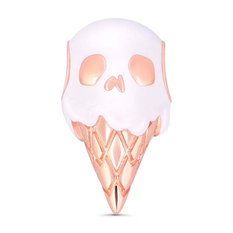 "You Look So Sweet" Sterling Silver Skull Ice Cream Charm Bead