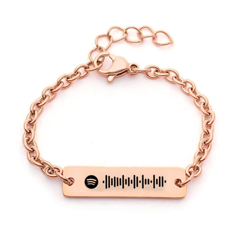 Jeulia Initial Scannable Spotify Code Stainless Steel Bracelet