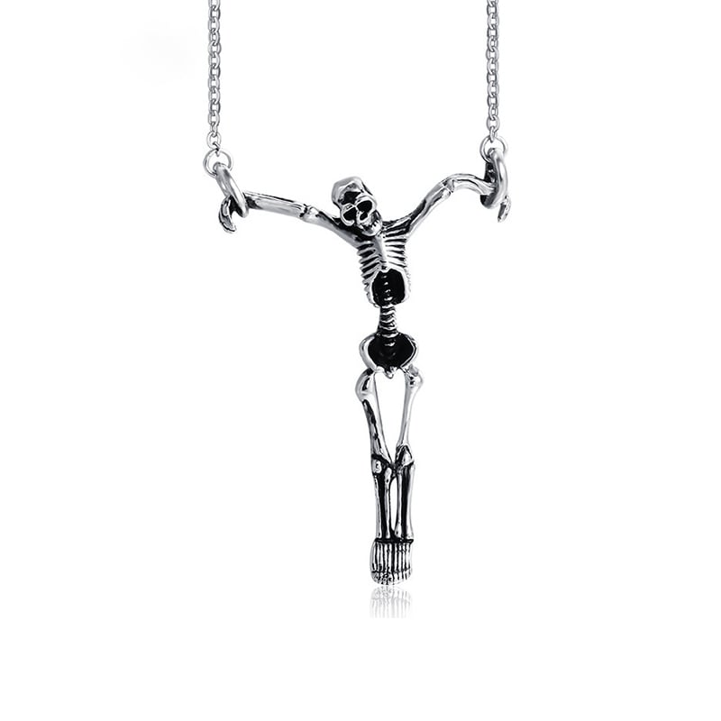 Jeulia Skull Design Titanium Steel Men's Necklace