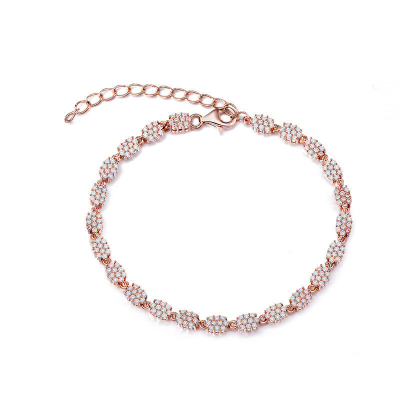 Jeulia Classic Round Cut Chain Tennis Bracelet