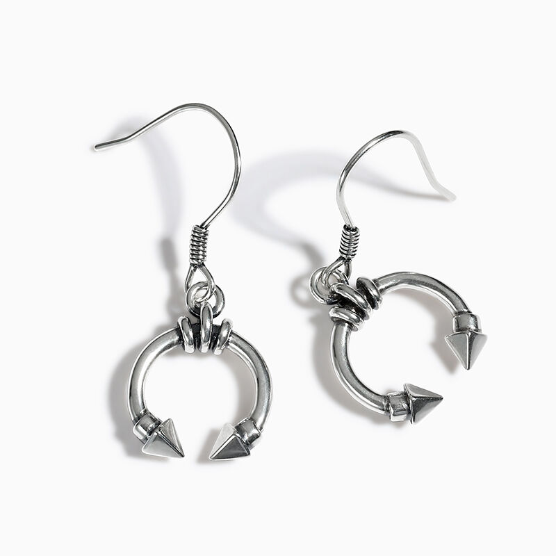 Jeulia "Pyramid Crescent" Sterling Silver Earrings