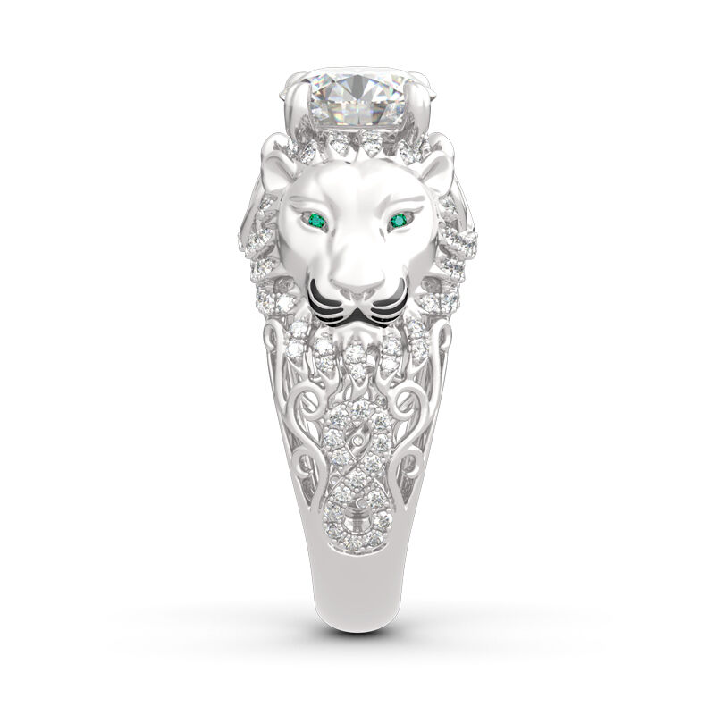 Jeulia Lion Inspired Round Cut Sterling Silver Ring