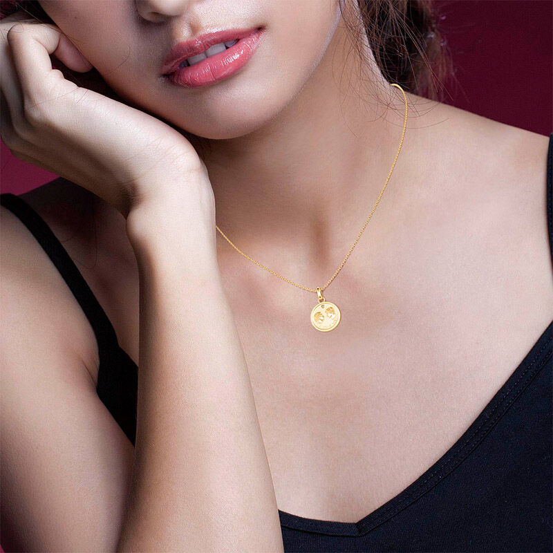 Jeulia "Whisper of Love" Coin Sterling Silver Necklace