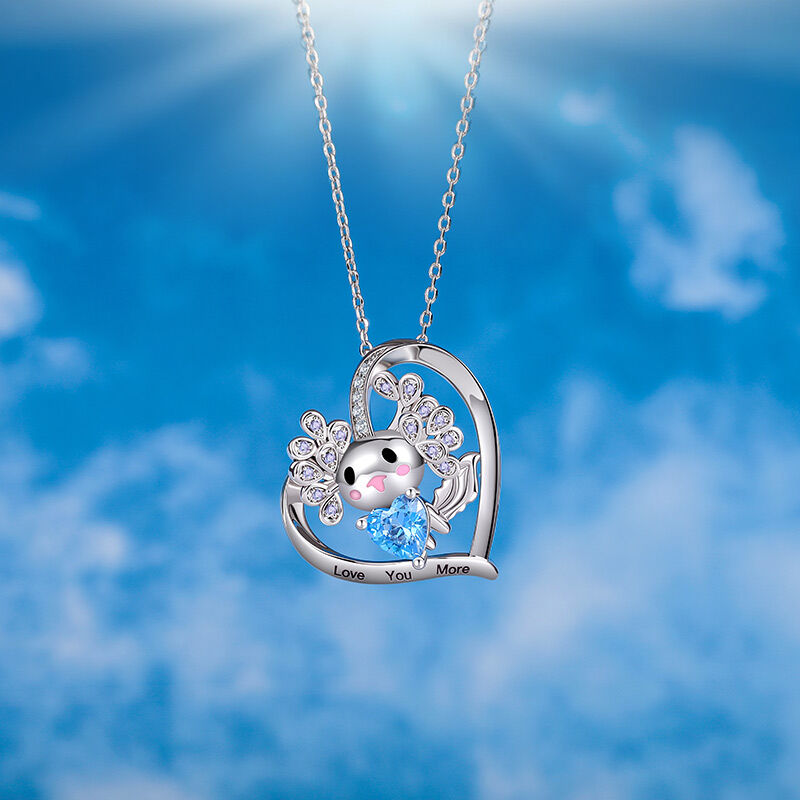 Jeulia Hug Me Specialbeställd Axolotl Halsband med Födelsesten