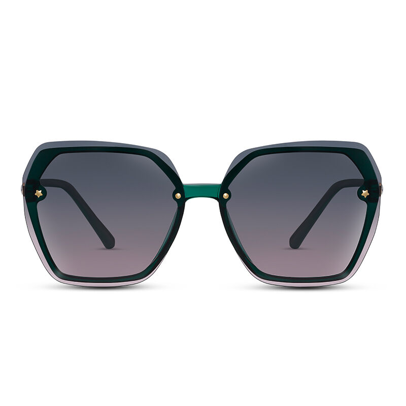 جوليا نظارة شمسية سداسية نسائية متدرجة باللون الأخضر والوردي