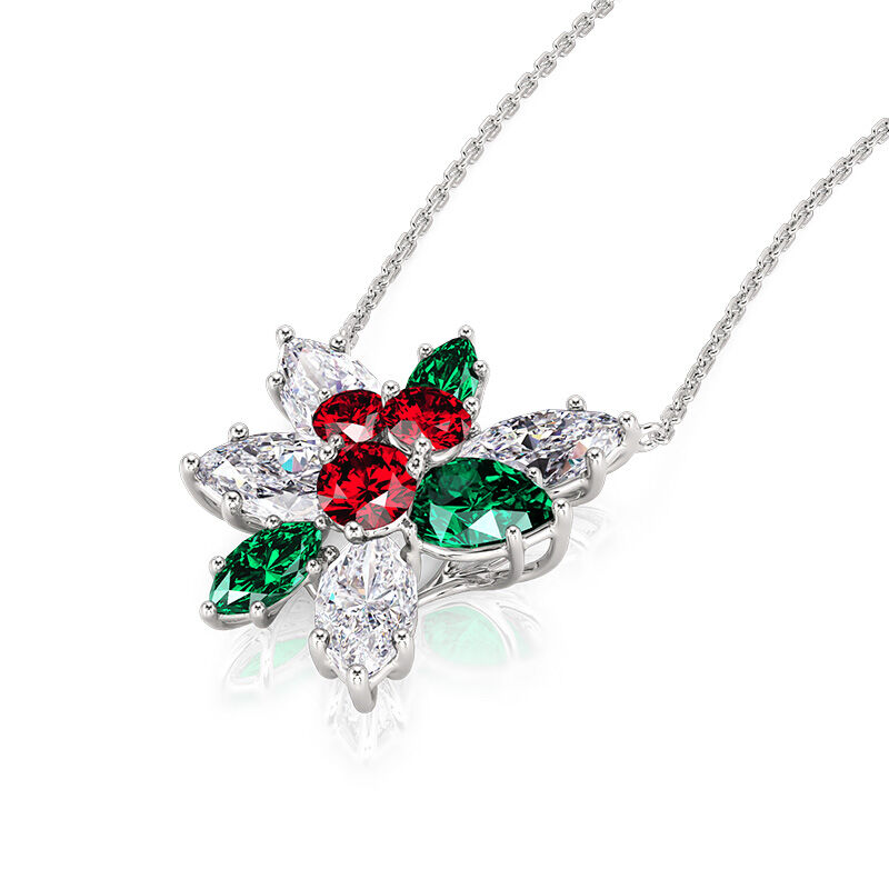 Jeulia Holly Leaf Necklace for Christmas Sterling Silver