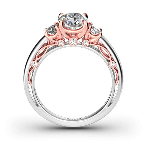 Jeulia Three Stone Round Cut Sterling Silver Ring