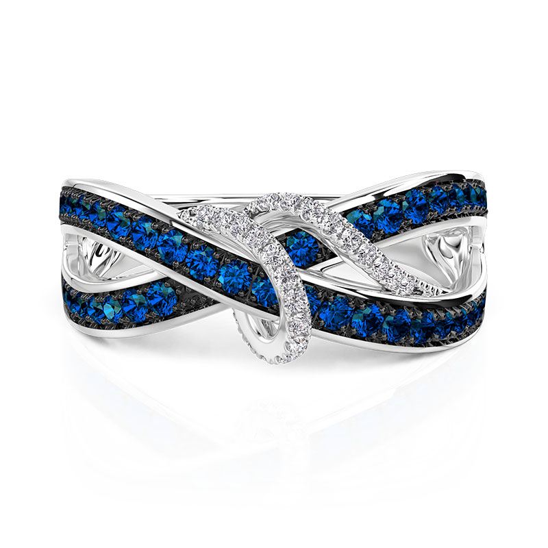Jeulia Knot Inspired Crossover Eternity Ring for Women