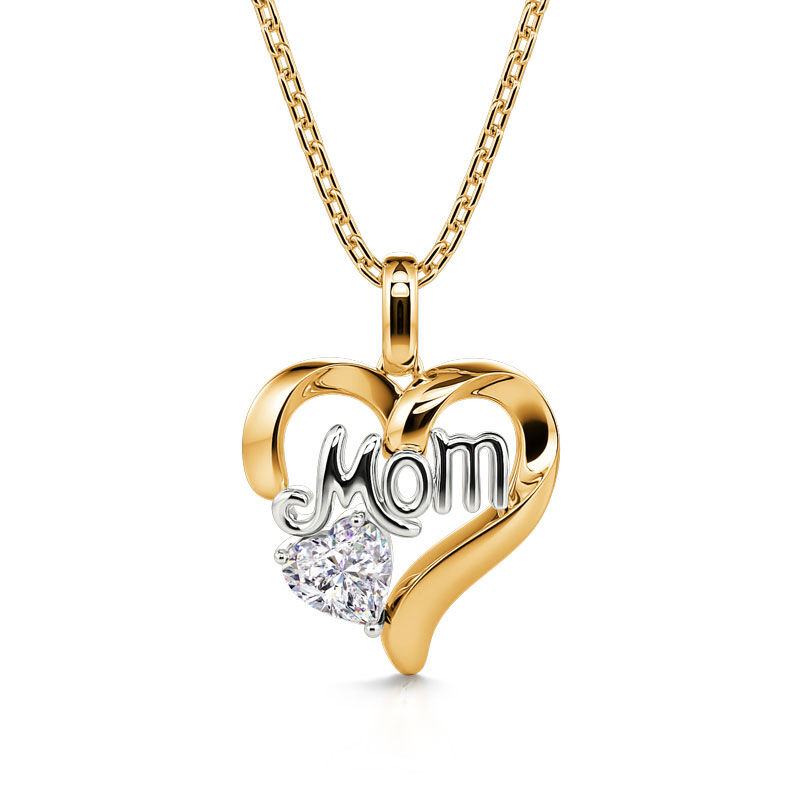 Jeulia "I Carry Your Heart with Me" Mom Love Heart Sterling Silver Necklace