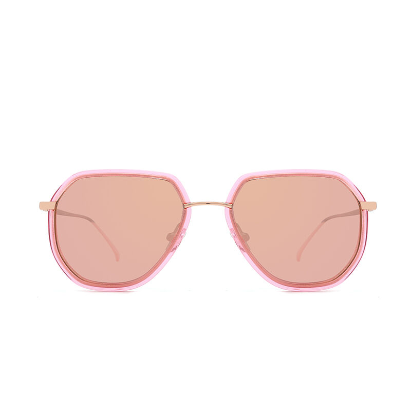 Jeulia Gafas de sol de aviador polarizadas en color rosa unisex