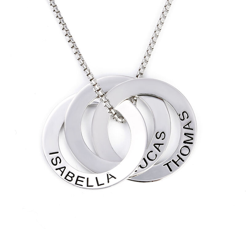 Jeulia Russian Ring Engraved Necklace Sterling Silver