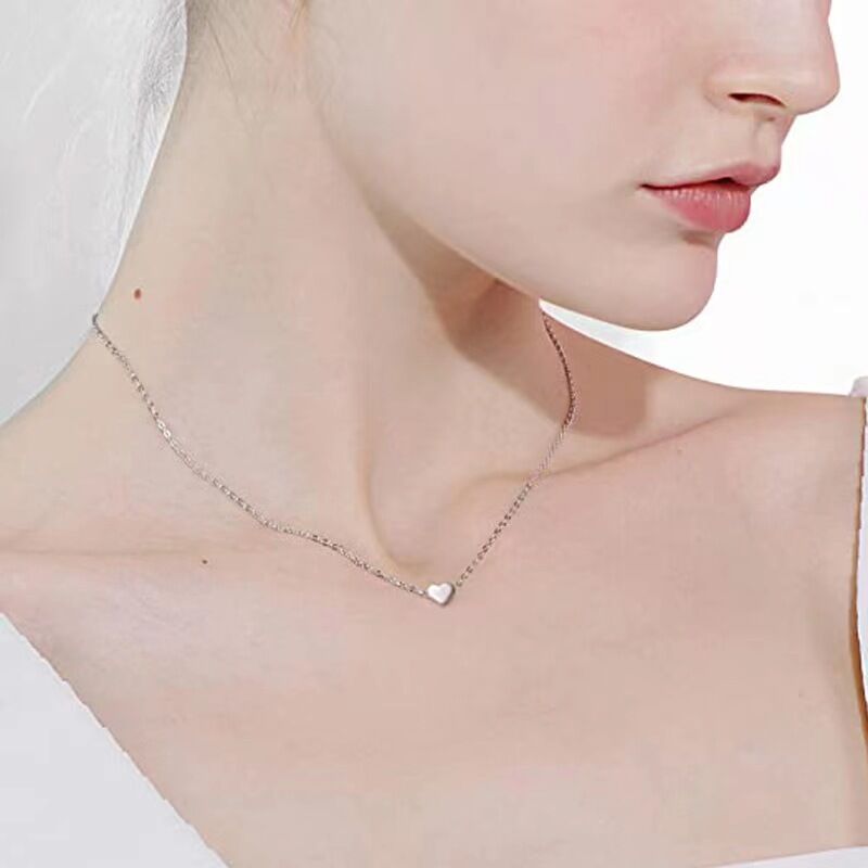 Jeulia Mini Heart-shaped Sterling Silver Necklace