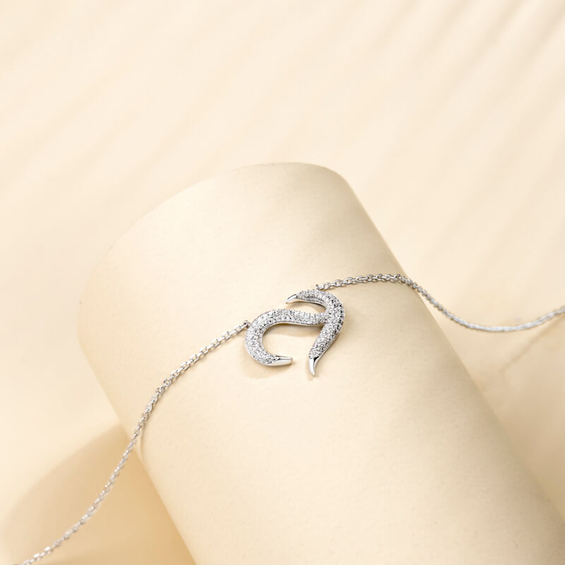 Jeulia Collar de Plata de Ley para Mujer con Logo Forma Corazón