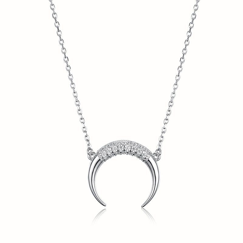 Jeulia Enchanting Moon Sterling Silver Necklace