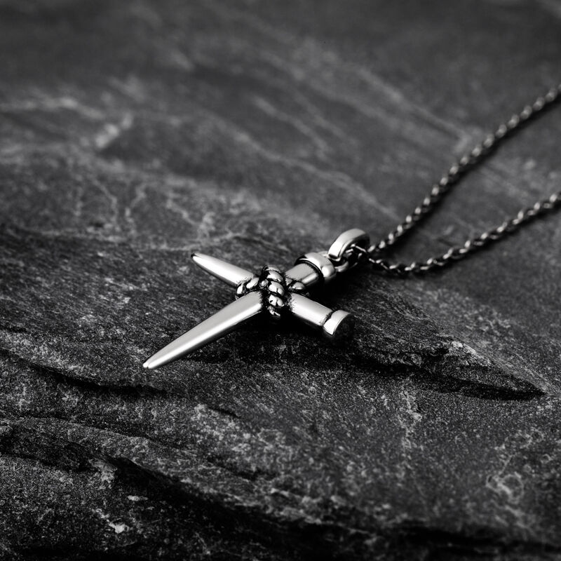 Jeulia "Holy Knot" Cross Design Sterling Silver Necklace