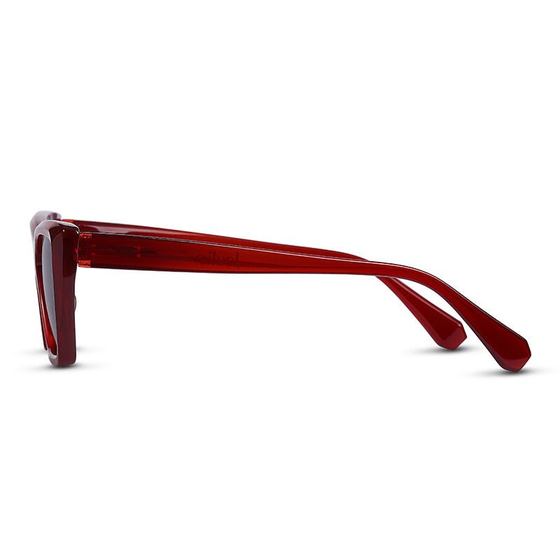 Jeulia Gafas de sol de moda rectangulares rojo/gris unisex