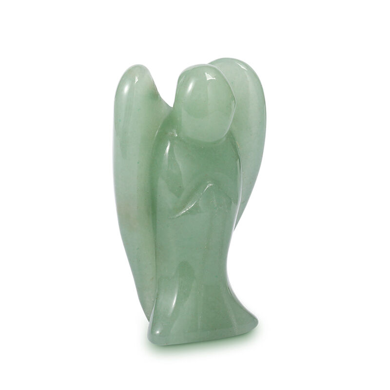 Jeulia "Balance Emotion" Natural Green Aventurine Guardian Angel Crystal Carving