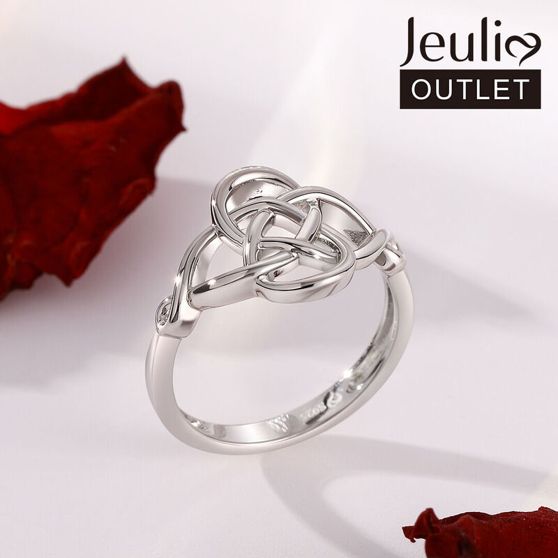 Jeulia Intertwined Design Sterling Silver Ring