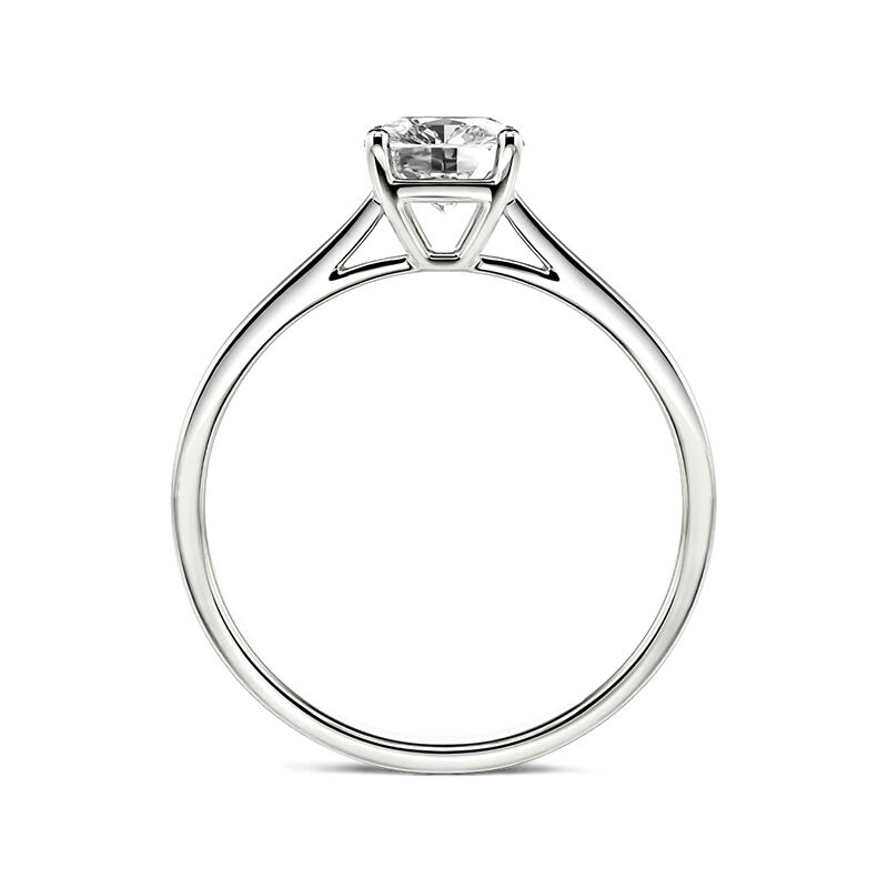 Jeulia Cushion Cut Solitaire Sterling Silver Engagement Ring