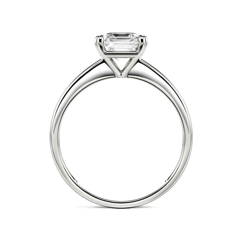 Jeulia Asscher Cut Solitaire Sterling Silver Engagement Ring
