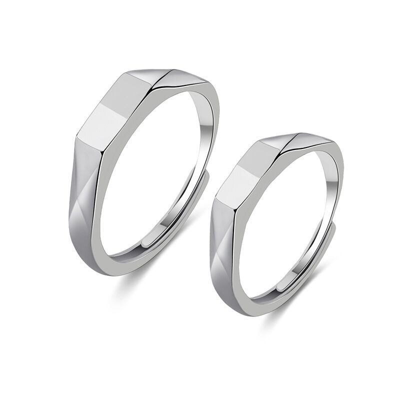 Jeulia Creative "I Love You" Projection Couple Rings Sterling Silver