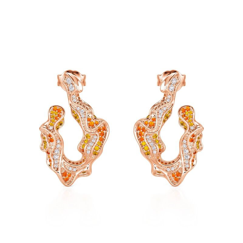 Jeulia x Leyla "Sunset Desert" Roséguldiga Oregelbundna Droppörhängen i Sterling Silver