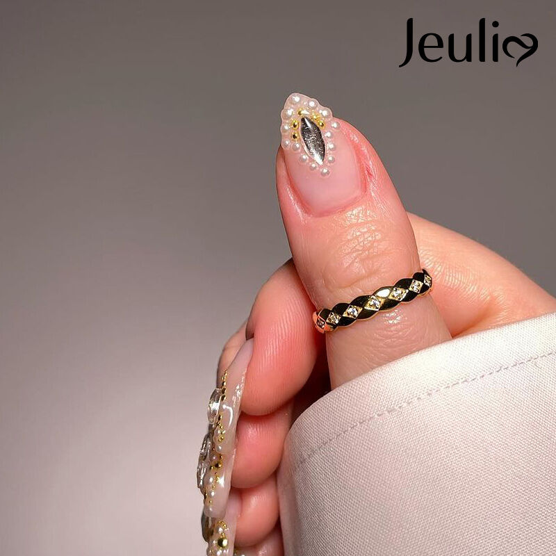 Jeulia "Everlasting Promise" Geometrisk design i sterling silver för damer Parringar Vigselringar