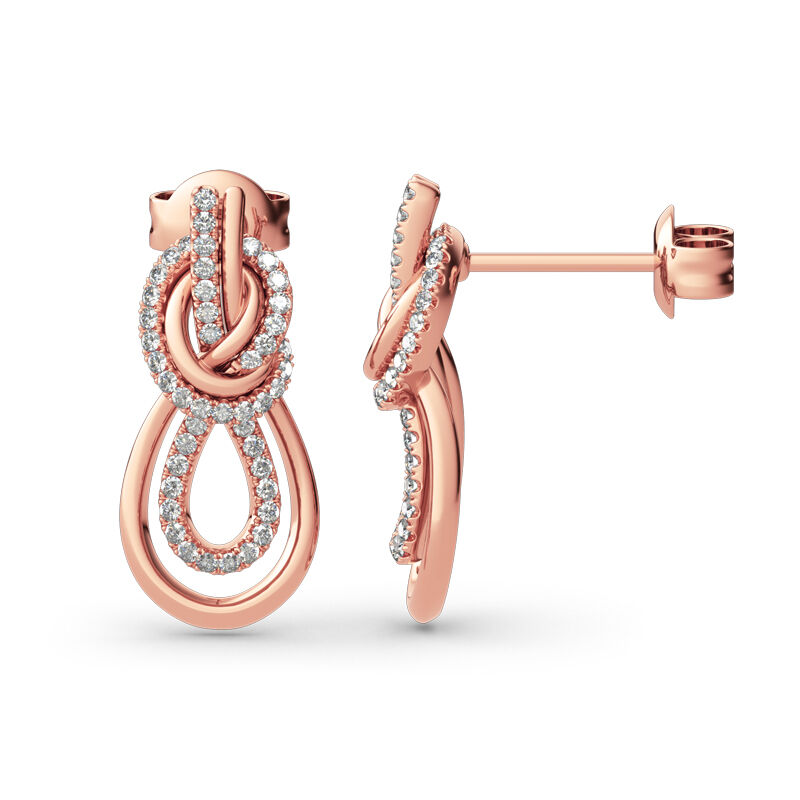 Jeulia Aretes con diseño torcido de plata esterlina con corte redondo