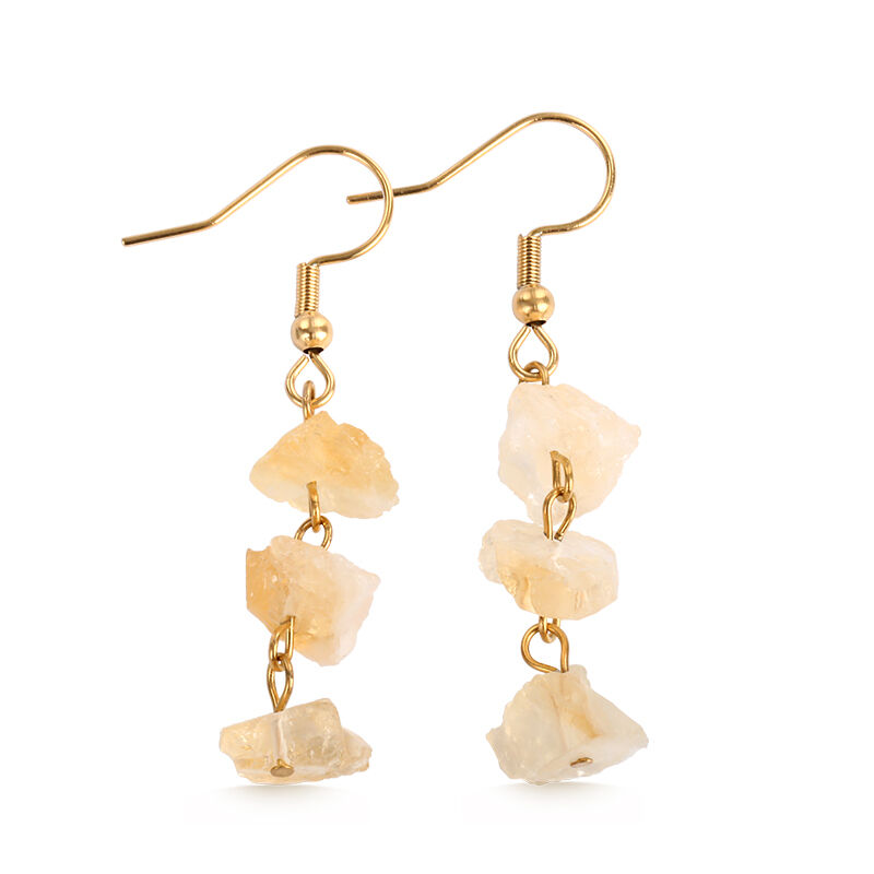 Jeulia "Promotion of Happiness" Natural Citrine Drop Earrings