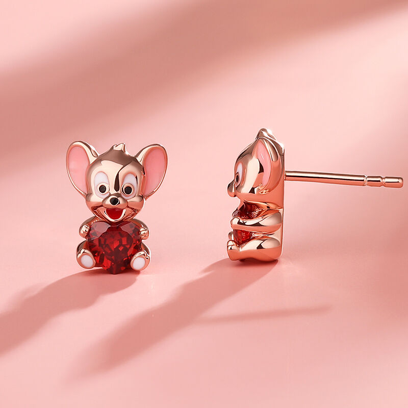 Jeulia Hug Me "Lovely Mouse" Heart Cut Sterling Silver Jewelry Set