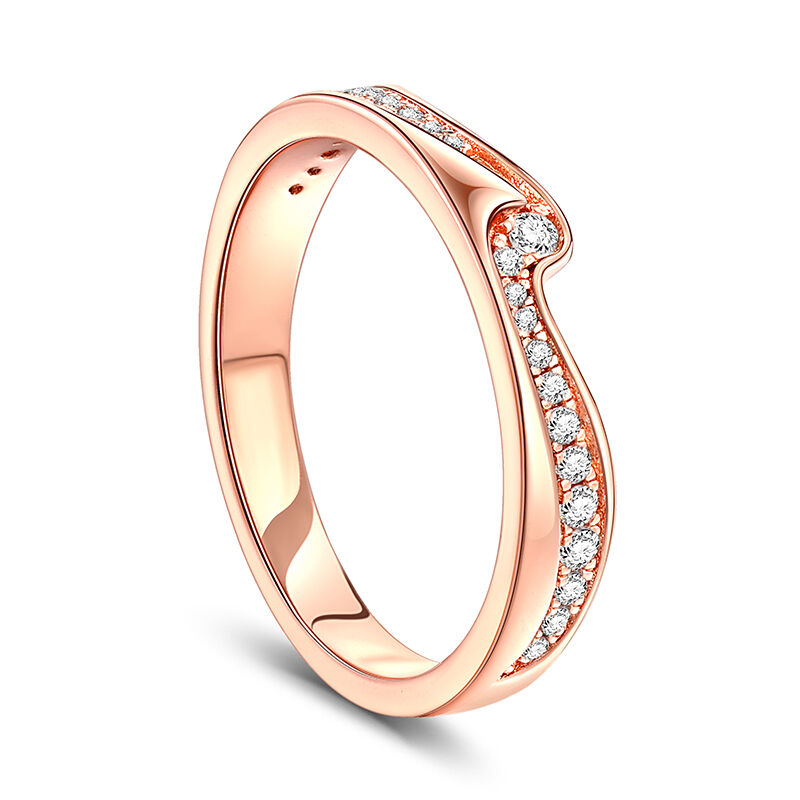 Jeulia Anillos de Pareja de Plata Esterlina con Diseño de Ola de Mar