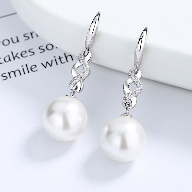 Jeulia Intertwined Design Pearl Sterling Silver Drop Earrings