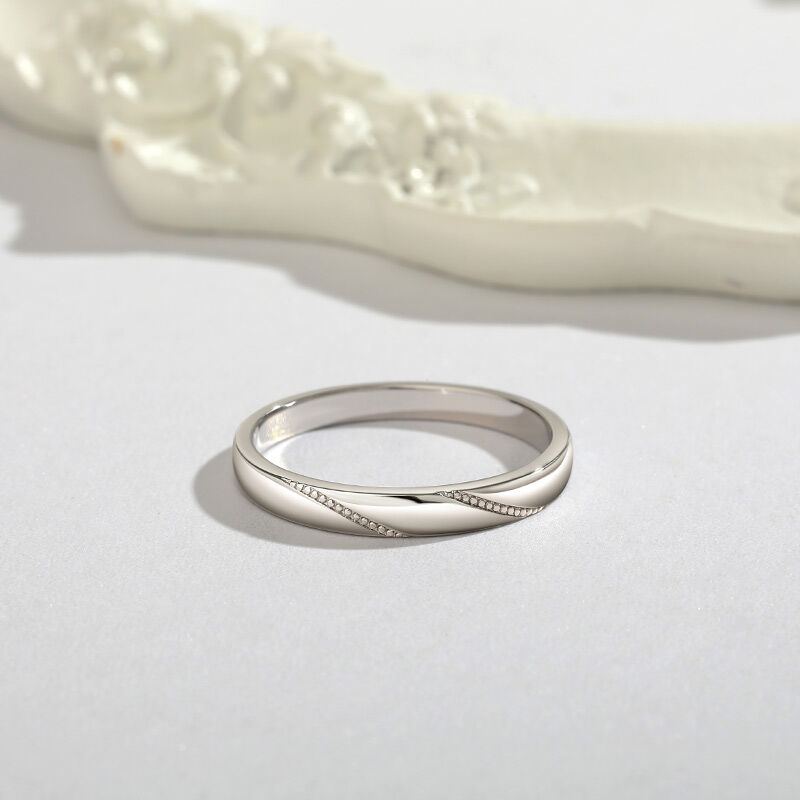 Jeulia Simple Men's Wedding Band Milgrain Sterling Silver