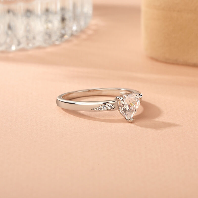 Jeulia Anillo de Promesa Corazón Ondulado Personalizado para Mujer