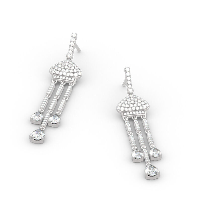 Jeulia Taj Mahal Inspired Sterling Silver Dangle Earrings