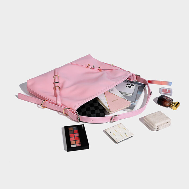 Jeulia Pink Solid Casual PU Leather Women Hobo Tote Bag