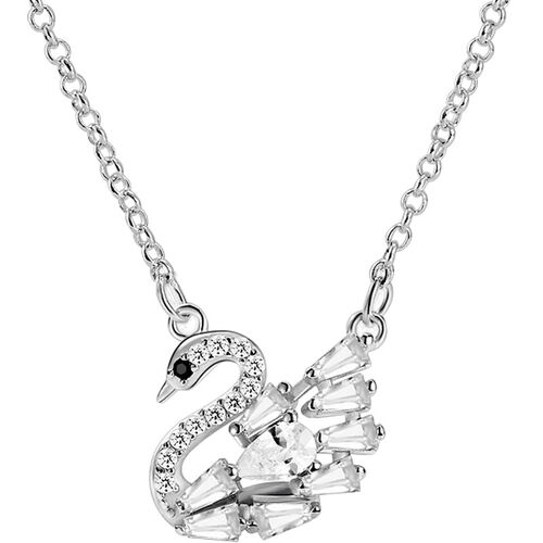 Jeulia "Dancing Swan" Sterling Silver Necklace