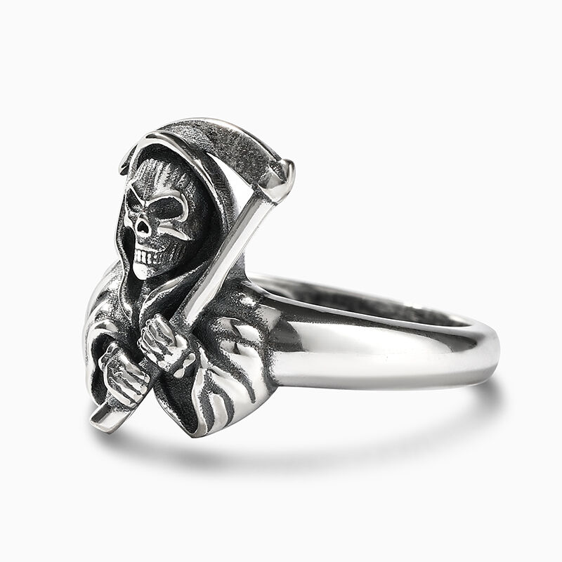 Jeulia "Grim Reaper" Skull Sterling Silver Ring