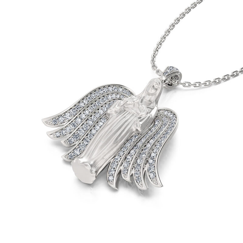 Jeulia "Blessed Mother" Jungfru Maria sterling silver halsband