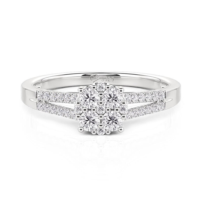 Jeulia Olivetta Round Gemstone Ring with Split Shank