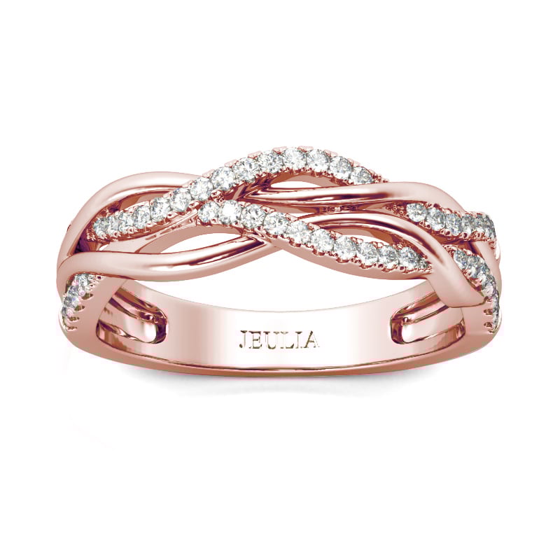 Jeulia Intertwined Sterling Silver Women's Band