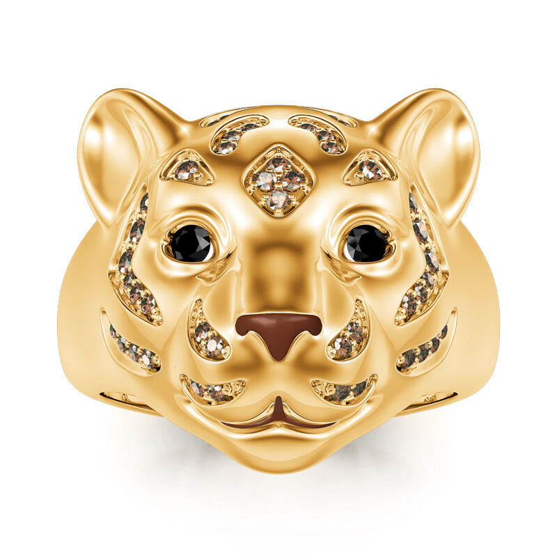 جوليا خاتم من الفضة الإسترليني على شكل النمر "ملك الغابة"