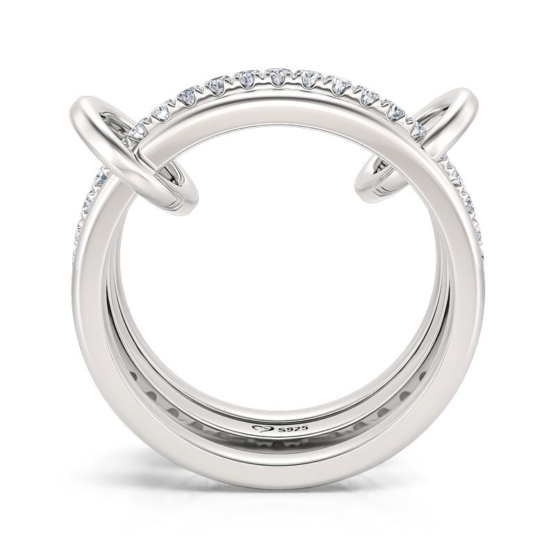 Jeulia Triple Band Ring Sterling Silver