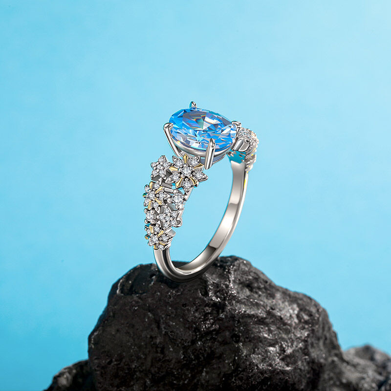 Jeulia Luna Astra Stjärnformad Ovalring i Sterling Silver